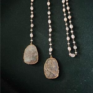 Agate lariat necklace
